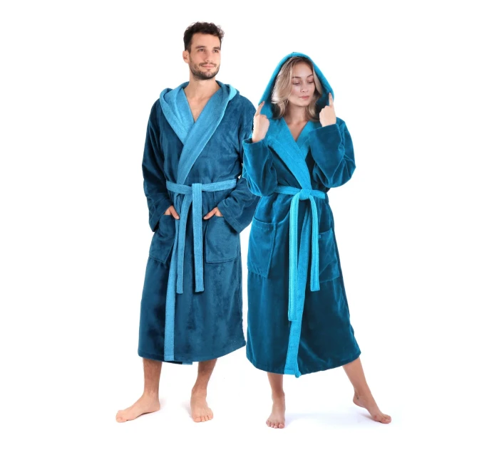Unisex župan Tampa duo s kapucí 3959 petrolejová - Vestis