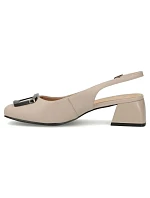 Béžové kožené lodičky s páskem Filippo DP6183