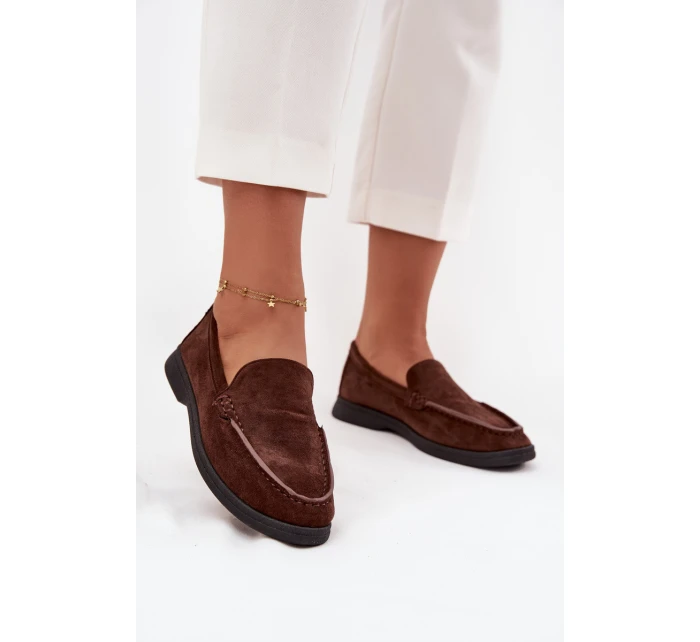 Dámské z eko semiše čokoládové model 21714958 - Boto Dámské z eko semiše čokoládové model 21714958 - Boto