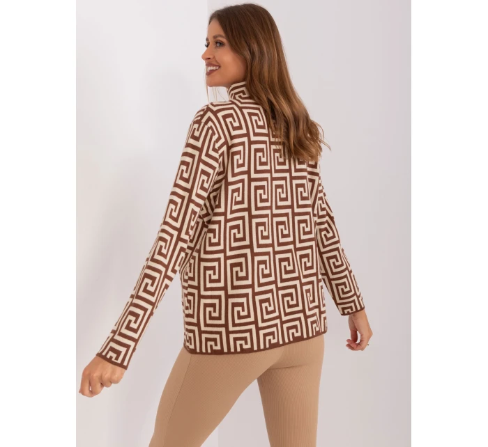 Sweter AT SW model 18955182 brązowy - FPrice Sweter AT SW model 18955182 brązowy - FPrice