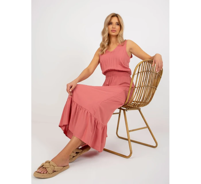 Šaty D73761R30391A tmavě růžové