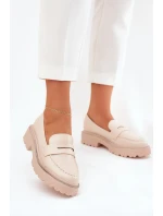 Dámské eko kožené mokasíny s cyrkoniemi Wilamla – béžové Dámské eko kožené mokasíny s cyrkoniemi Wilamla – béžové