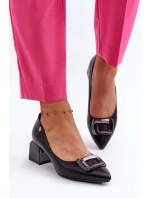 Dámské lodičky na podpatku model 20527818 Černá - VINCEZA