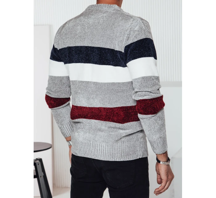 Pánský pruhovaný šedý svetr Dstreet model 21982440 - FashionStreet
