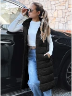 Dámská dlouhá prošívaná vesta černá FashionStreet TY5267 Dámská dlouhá prošívaná vesta černá FashionStreet TY5267