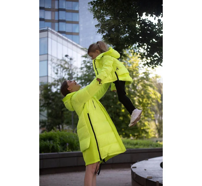 Neonově žlutá dlouhá zimní bunda z různých spojených materiálů (jin-210) Neonově žlutá dlouhá zimní bunda z různých spojených materiálů (jin-210)