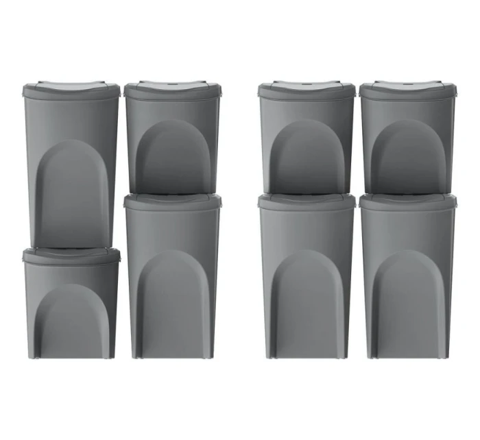 Odpadkové koše 35 l SORTIBOX SET4 PACKY ŠEDÉHO KAMENE dětské