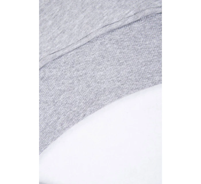 Zateplená mikina s bočními rozparky šedá