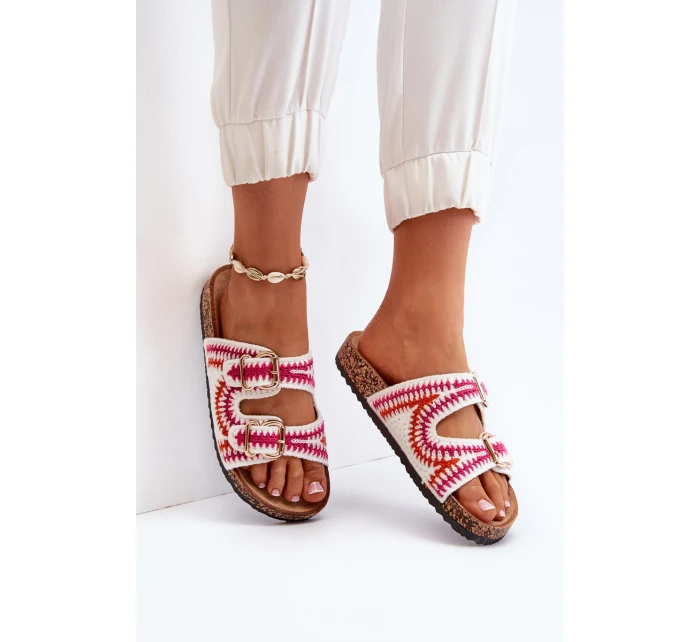 Dámské Bílé Sandály Na Korkové Podrážce model 21649751 - Boto Dámské Bílé Sandály Na Korkové Podrážce model 21649751 - Boto