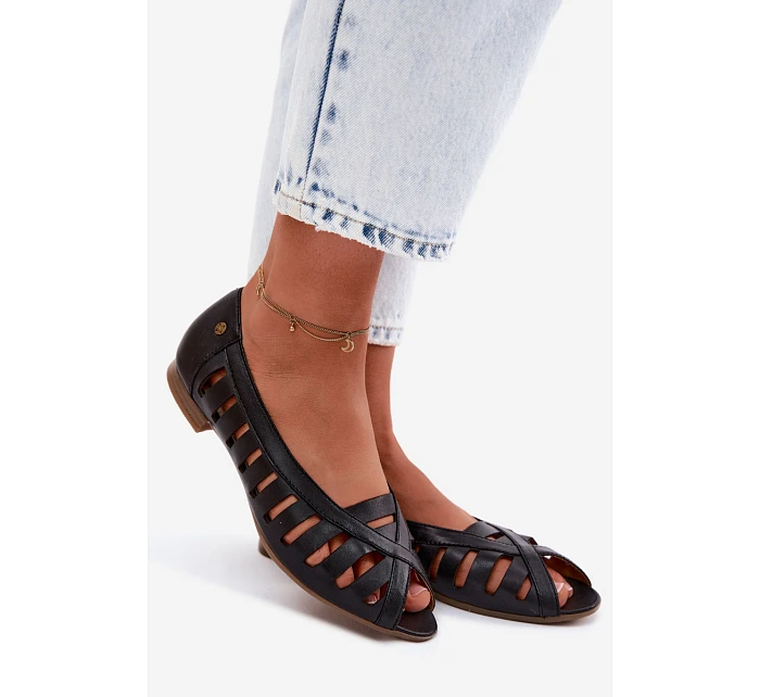 Kožené Baletky S   Hnědé model 22123030 - Maciejka