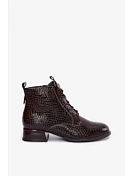 Lakované kozačky s hnědé model 22580105 - VINCEZA Lakované kozačky s hnědé model 22580105 - VINCEZA