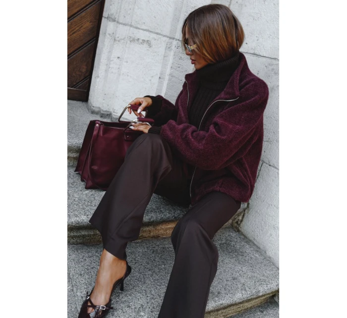 M885 Kabát látkový - bordó