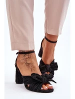 Módní Sandály S Mašlí Na Podpatcích Černe Callum Módní Sandály S Mašlí Na Podpatcích Černe Callum