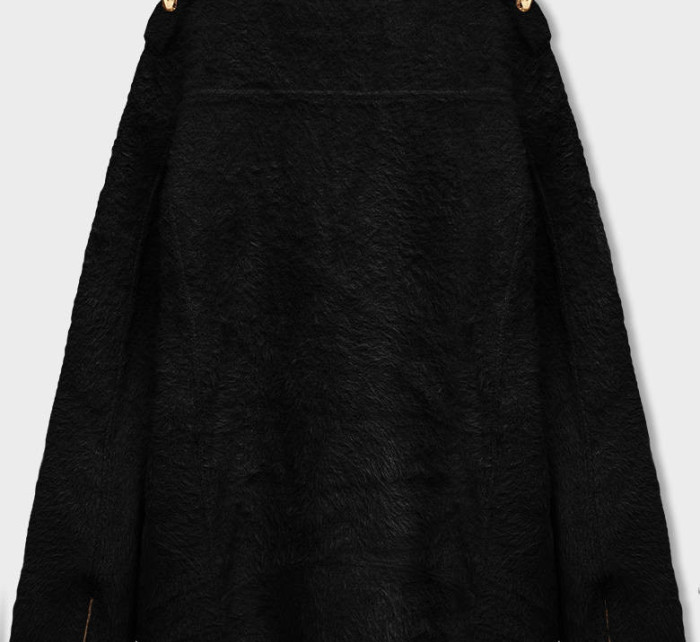 Krátká černá vlněná bunda typu "alpaka" (553)