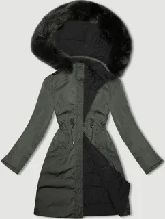 Army-černá oboustranná dámská bunda pro přechodné období J Style (16M9159-136)