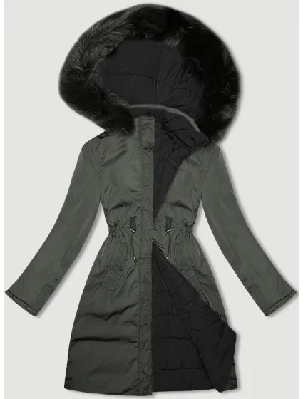 Army-černá oboustranná dámská bunda pro přechodné období J Style (16M9159-136)