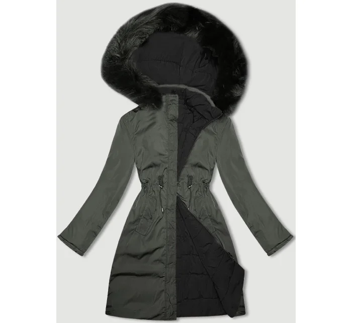 Army-černá oboustranná dámská bunda pro přechodné období J Style (16M9159-136)