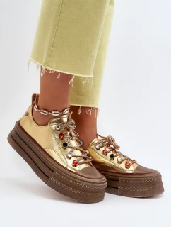 Dámské tenisky na platformě GOE NN2N4055 Zlaté