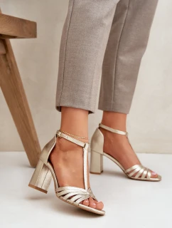 Sandály Z Přírodní Kůže Na Podpatku model 21682634 - Laura Messi