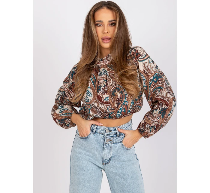 Bluzka DHJ BZ model 19755075 ciemny bezowy - FPrice Bluzka DHJ BZ model 19755075 ciemny bezowy - FPrice