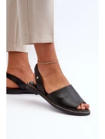 Černé kožené nazouvací sandály Lemar Alivia Černé kožené nazouvací sandály Lemar Alivia