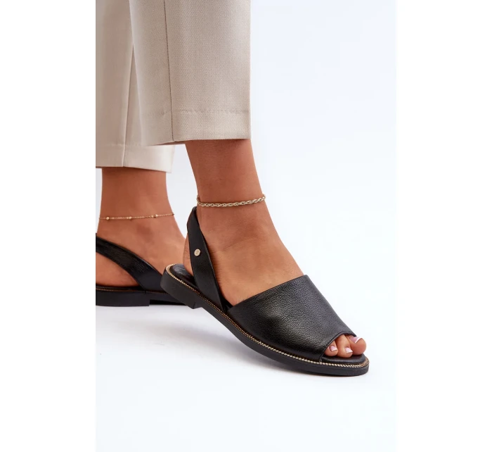 Černé kožené nazouvací sandály Lemar Alivia Černé kožené nazouvací sandály Lemar Alivia