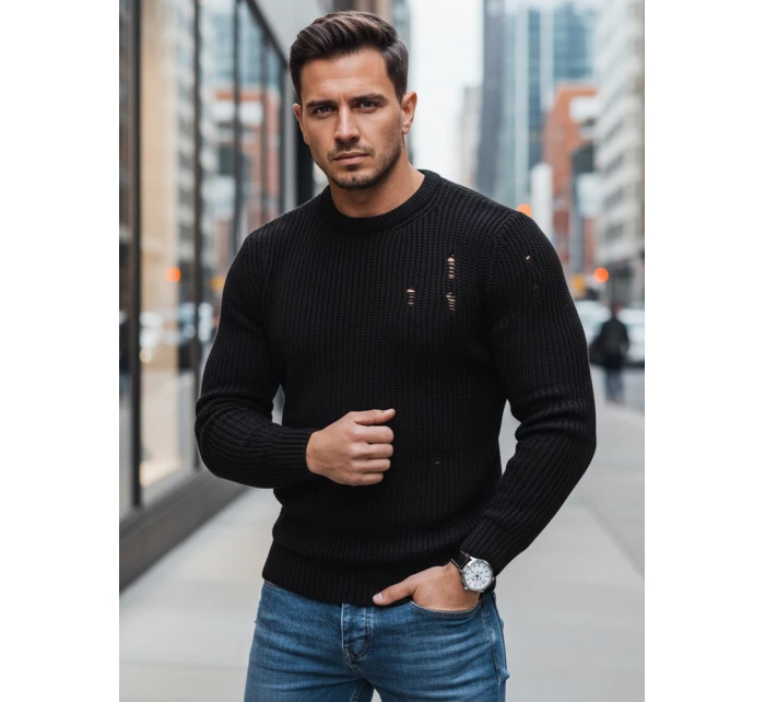 Pánský černý svetr FashionStreet WX1991