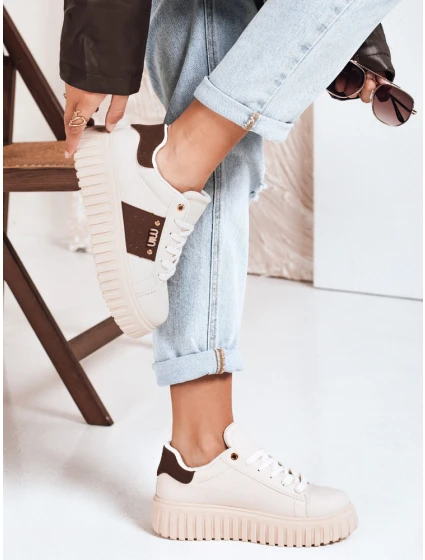 Dámské tenisky na platformě béžové Dstreet model 21992125 - FashionStreet