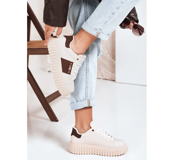 Dámské tenisky na platformě béžové Dstreet model 21992125 - FashionStreet