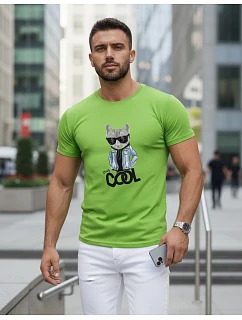 Pánské tričko Stay COOL s potiskem limetkově zelené FashionStreet NX5018R