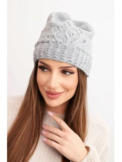 Dámská zimní čepice z vlny s a prodlouženými stranami fialová model 21865214 - K-Fashion