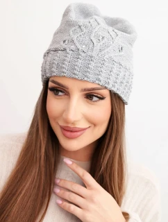 Dámská zimní čepice z vlny s a prodlouženými stranami fialová model 21865214 - K-Fashion