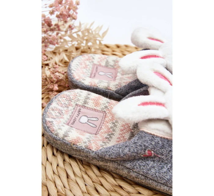 Dětské pantofle na tlusté podrážce šedé model 21641392 - Boto