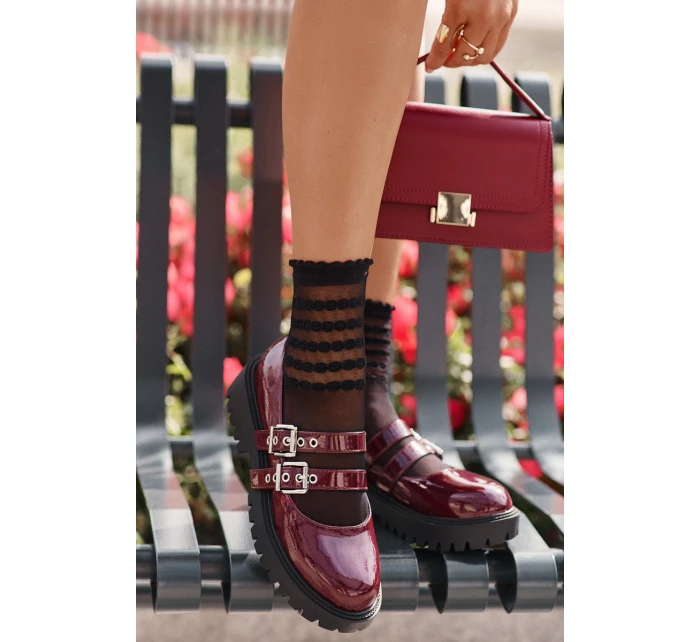 Dámské Polobotky S Pásky Lakované model 21671372 - Boto Dámské Polobotky S Pásky Lakované model 21671372 - Boto