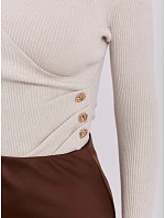 Sweter IR SW model 22285638 jasny beżowy - FPrice Sweter IR SW model 22285638 jasny beżowy - FPrice