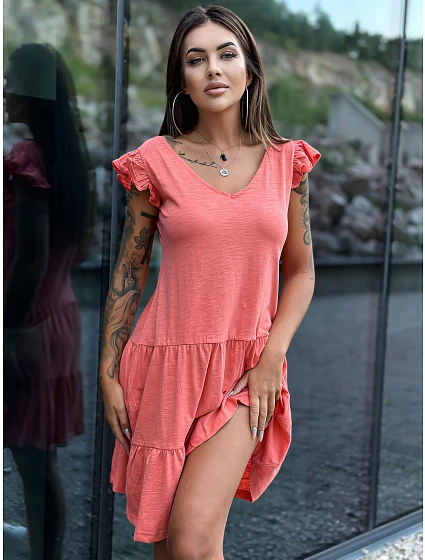 Sukienka TW SK model 22179297 koralowy - FPrice Sukienka TW SK model 22179297 koralowy - FPrice