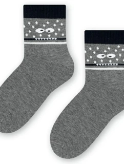 Chlapecké vzorované ponožky 014 MELANGE GREY 29-31