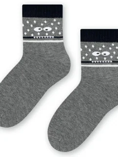 Chlapecké vzorované ponožky 014 MELANGE GREY 29-31