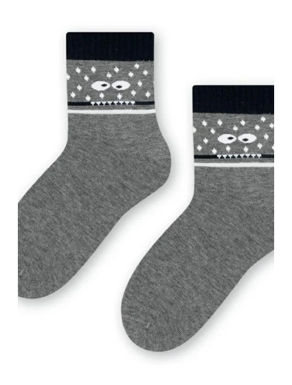 Chlapecké vzorované ponožky 014 MELANGE GREY 29-31