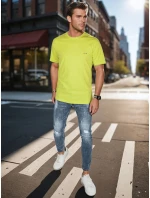 Pánské tričko s výšivkou žluté FashionStreet RX5637 Pánské tričko s výšivkou žluté FashionStreet RX5637