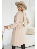 béžový dámský kabát s barevnou v model 20823790 - numoco