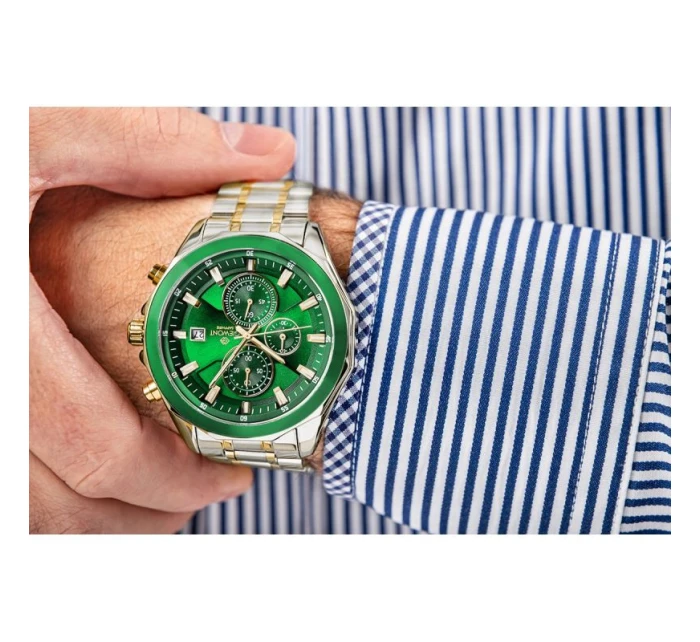 Pánské hodinky Giewont Chronograph Sapphire Silver Green GW7290-B7