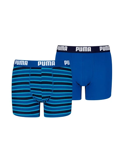 Dětské boxerky Puma Everyday Striped, balení po 2 kusech, modro-černé, 938970 04