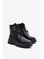 Dámské boty Workery s ozdobou černou model 21632247 - Boto Dámské boty Workery s ozdobou černou model 21632247 - Boto