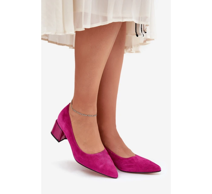 Semišové Hladké Lodičky S   Fuchsie model 21686681 - VINCEZA
