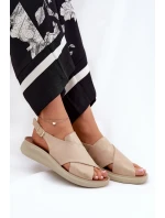 Dámské Sandály Z Eko Kůže Zlaté model 21691831 - Boto