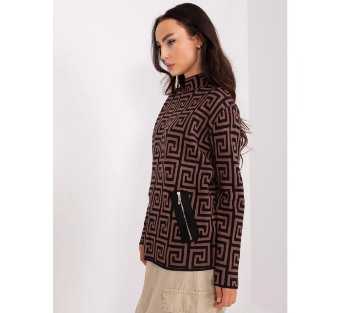 Sweter AT SW model 18955182 brązowy - FPrice Sweter AT SW model 18955182 brązowy - FPrice