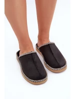 Dámské Domácí Pantofle S Výšivkou Inblu EY000028 Černé