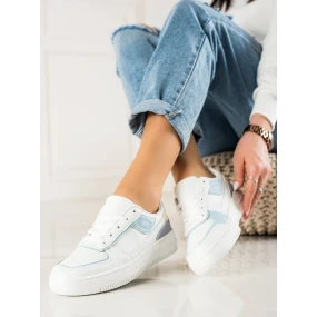 Módní  tenisky dámské bílé bez podpatku
