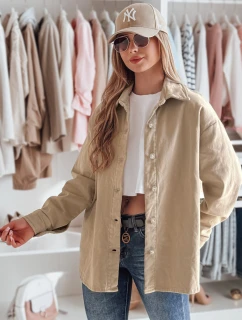 Dámská přechodná košilová bunda oversize KOSMOJACK c.beige FashionStreet TY4841